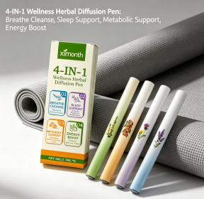 4-Pack Herbal Diffuser Pen | Clean Botanical Aromatherapy Pens with 4 Variety Scents | Cool Mint & Herbal Fragrances | Smooth Daily Aromatherapy Exper